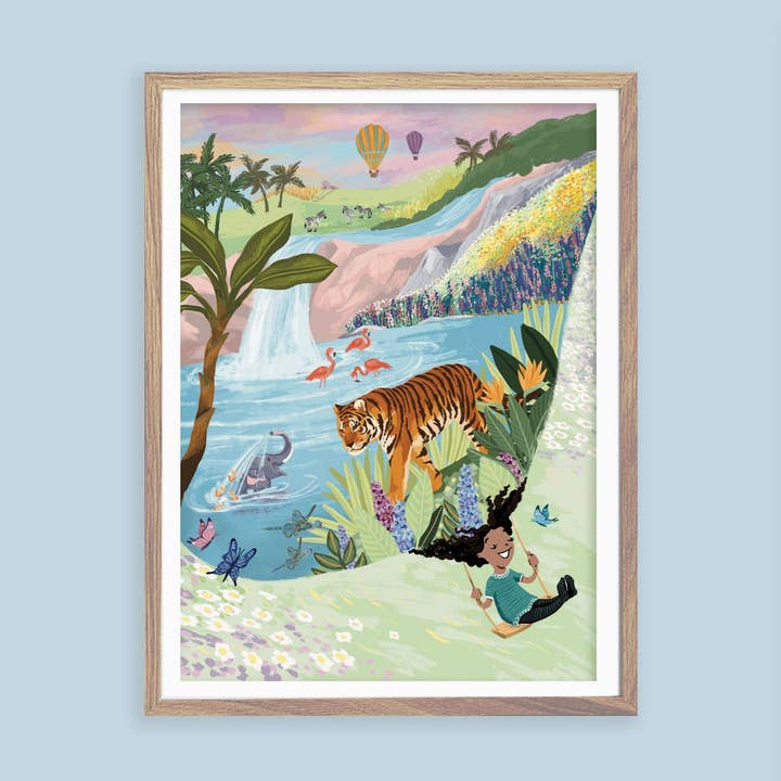 Affisch A4 - Dreamworlds Swing Set för wholesale av Goed Blauw