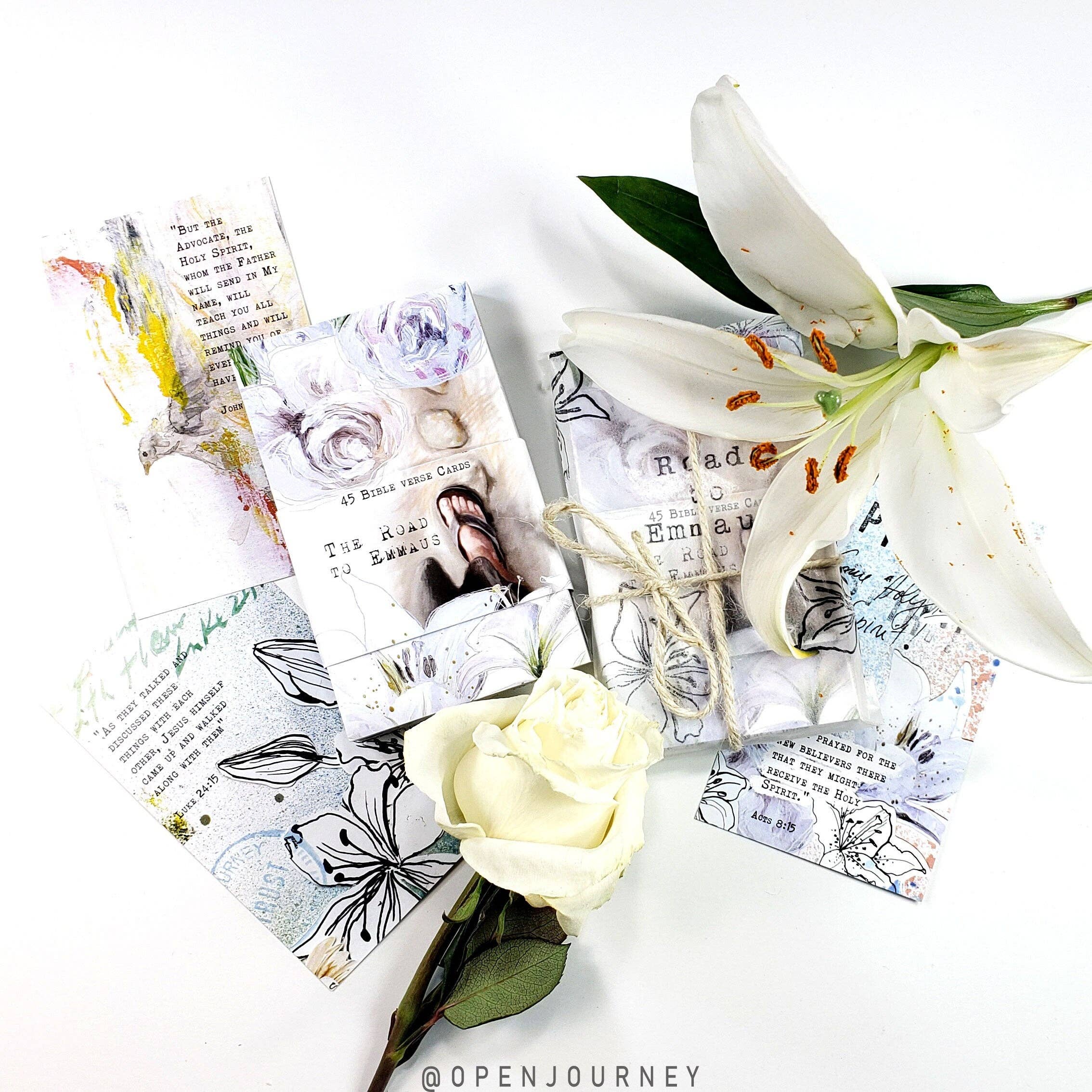 Open Journey - Wholesale Religious Card - The Road to Emmaus - set of 45 Bible Journaling Cards with Bible verses and art1