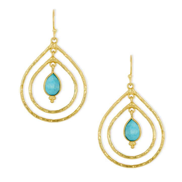 Saskia Earrings Turquoise for wholesale by Ashiana London