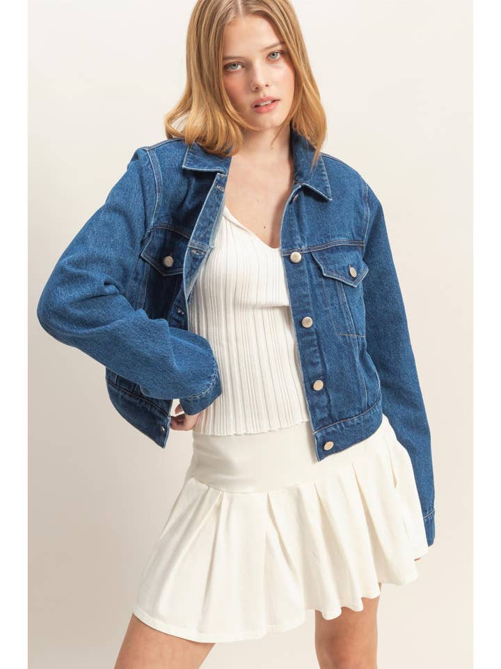 Denim-knapjakke for engroshandel hos HYFVE