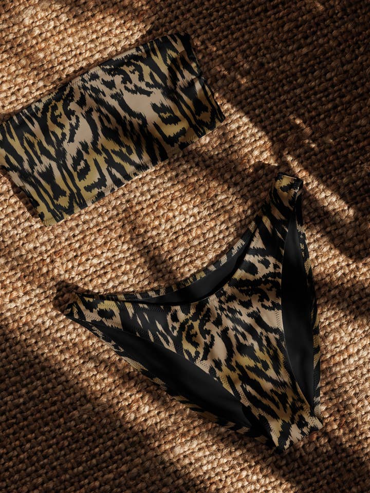 Vintage Wild Recycled Bandeau Bikini – Run with the Wild Things for wholesale by Stix and Stoned