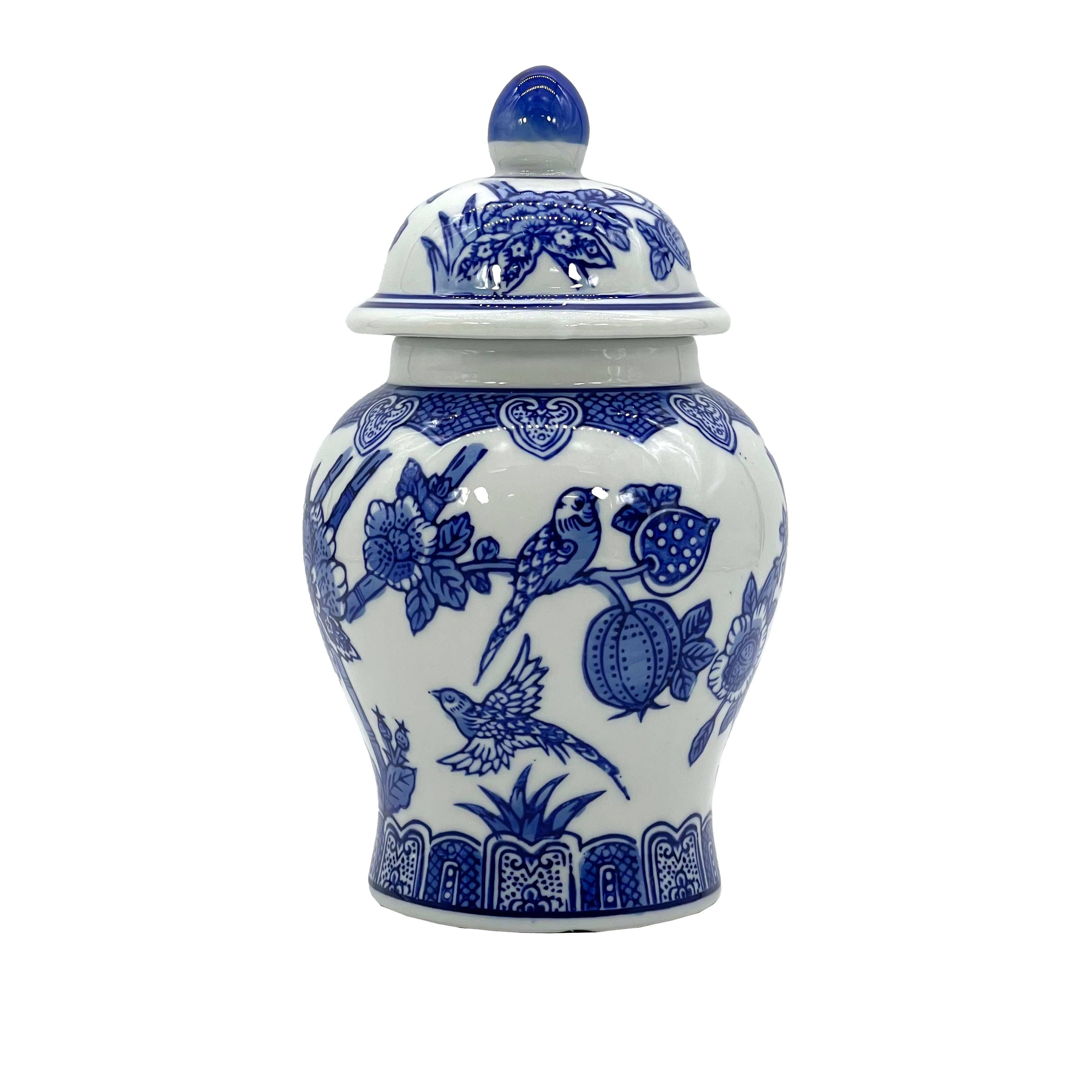 Galt International Company – wholesale Decorative jar – Small Chinoiserie Ceramic Decorative Tea & Ginger Jar 8"3