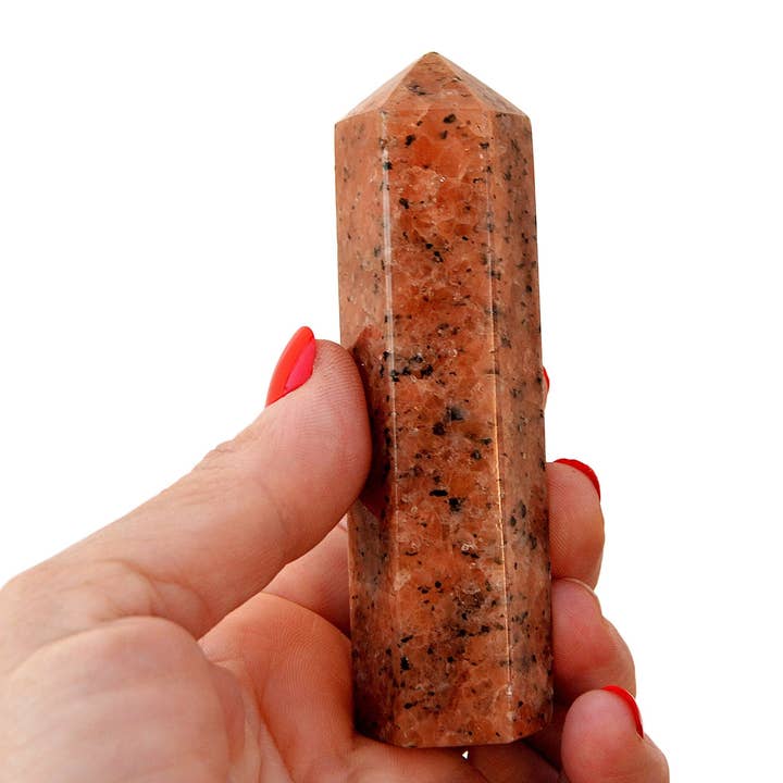 Kaia & Crystals - Wholesale Spiritual Stone/Crystal - Orange Calcite Prism Point (95mm)5