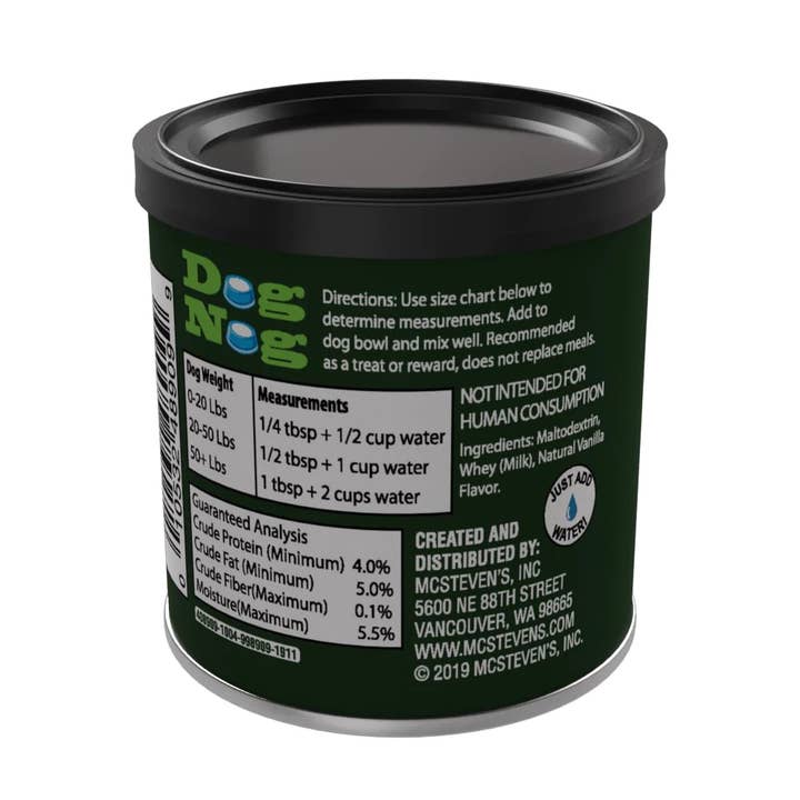 McSteven's - Wholesale Pet Treats - Dog - Holiday Dog Nog (3oz Tins)