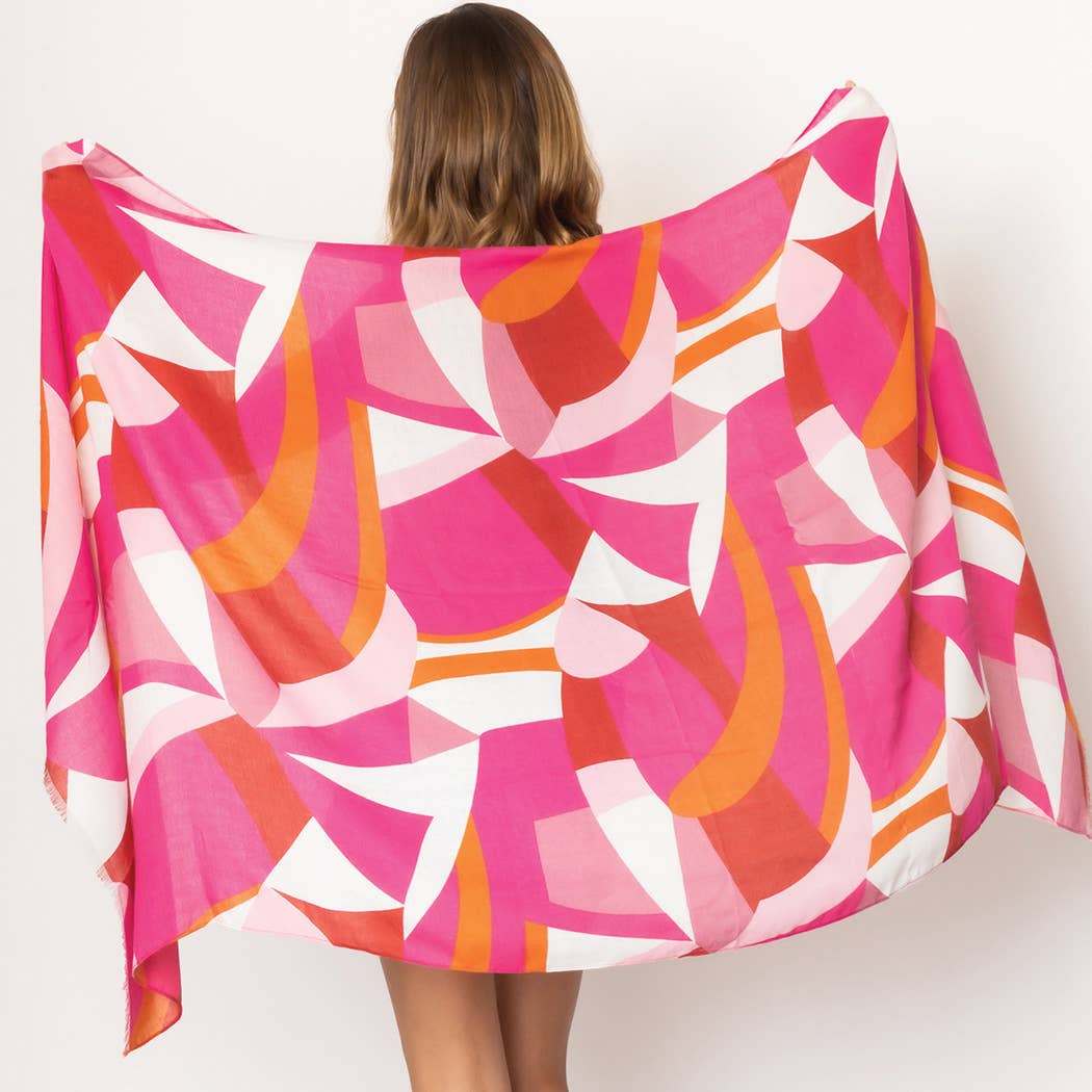 Fashion City - Wholesale Sjaal - Dames - Levendige sjaal met abstracte print7