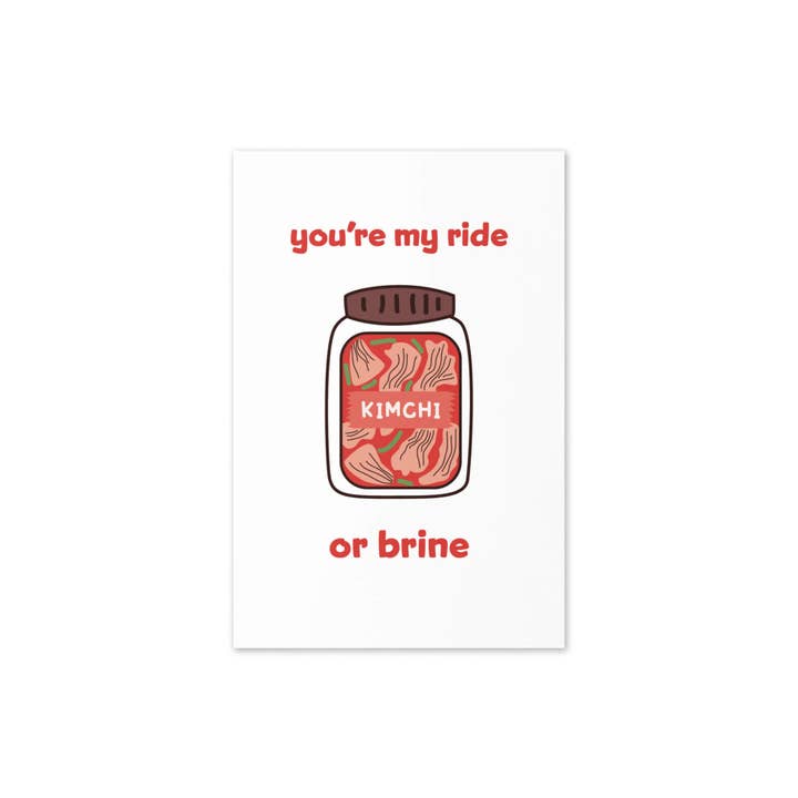 Cute Asian Cards – wholesale Vänskapskort – Min följeslagare eller saltlake | Koreansk Kimchi Mat Snack Asiatisk Hälsningskort2