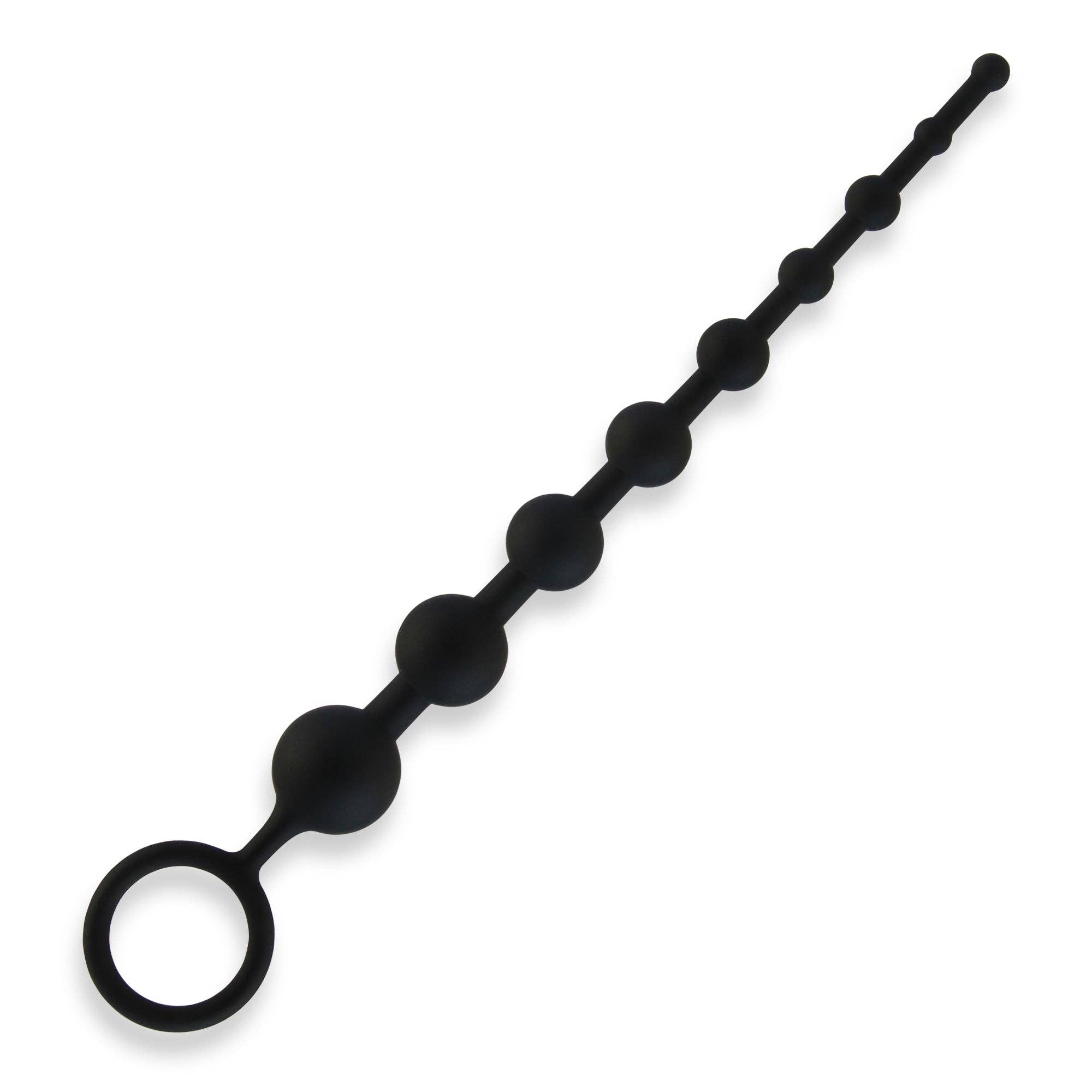 Lux Fetish Store – Brinquedo sexual por atacado – Miçangas Anais de Silicone 9 Bolas - Preto1