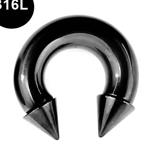 Cone Horseshoe Ring Internally Threaded-Surgical Steel 316L for wholesale by Bodytrend