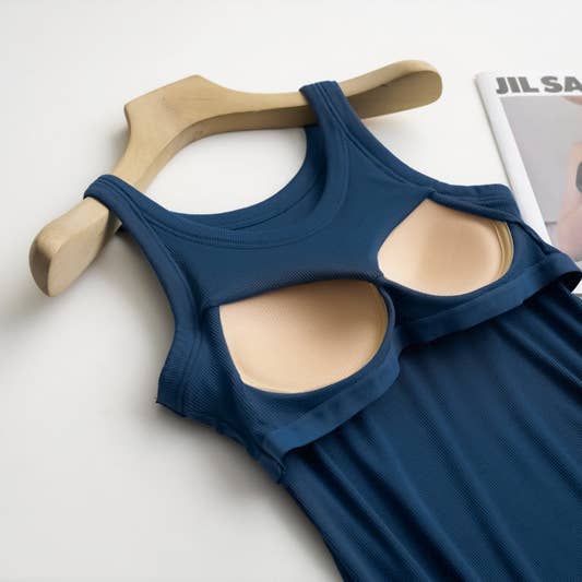 HIDDENBRAND - Wholesale Tank Top - Women's - Essential Basic Rib Soft tank top w built in bra36