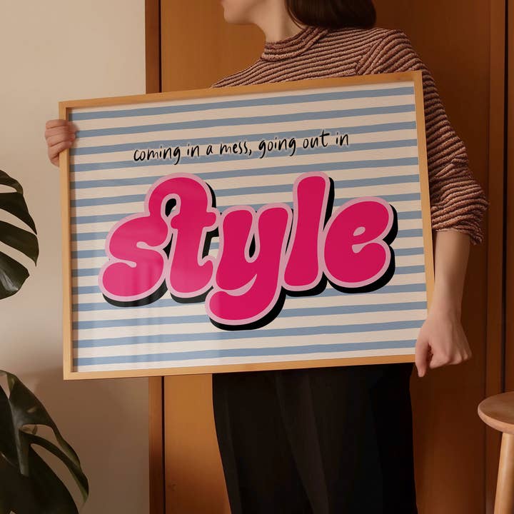 Uscire con stile stampa Oasis in rosa per la vendita all'ingrosso da parte di Pink Giraffe Print Co