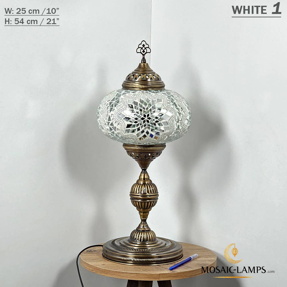 Mosaic Lamps - Wholesale Accent/Desk Lamp - 10+ Colors - Turkish Mosaic X Large Globe Table Lamp, Marrak77