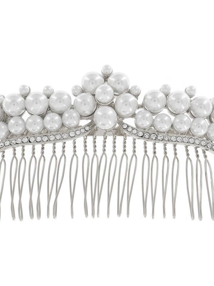 Bridal Simulated Pearl Hair Comb for wholesale by SP Sophia Collection