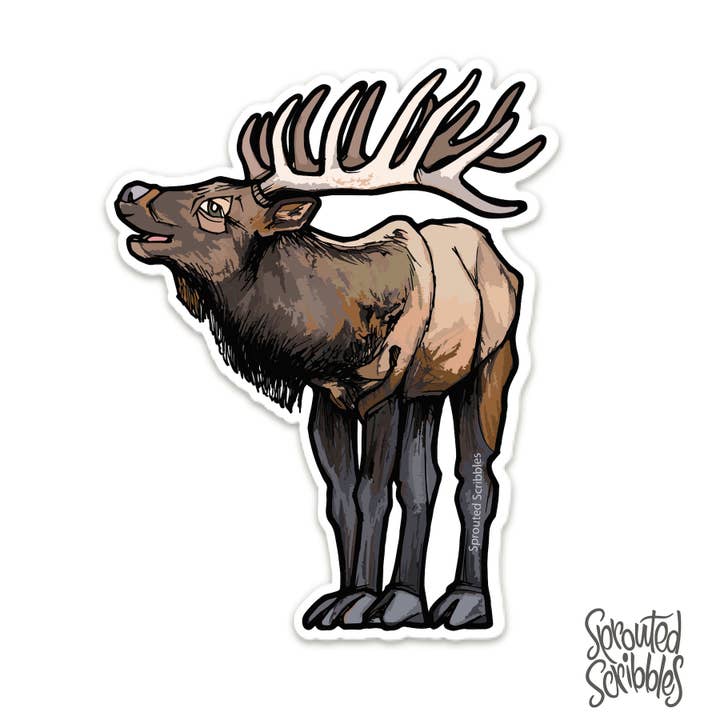 Sprouted Scribbles - Wholesale Sticker - Elk Sticker0
