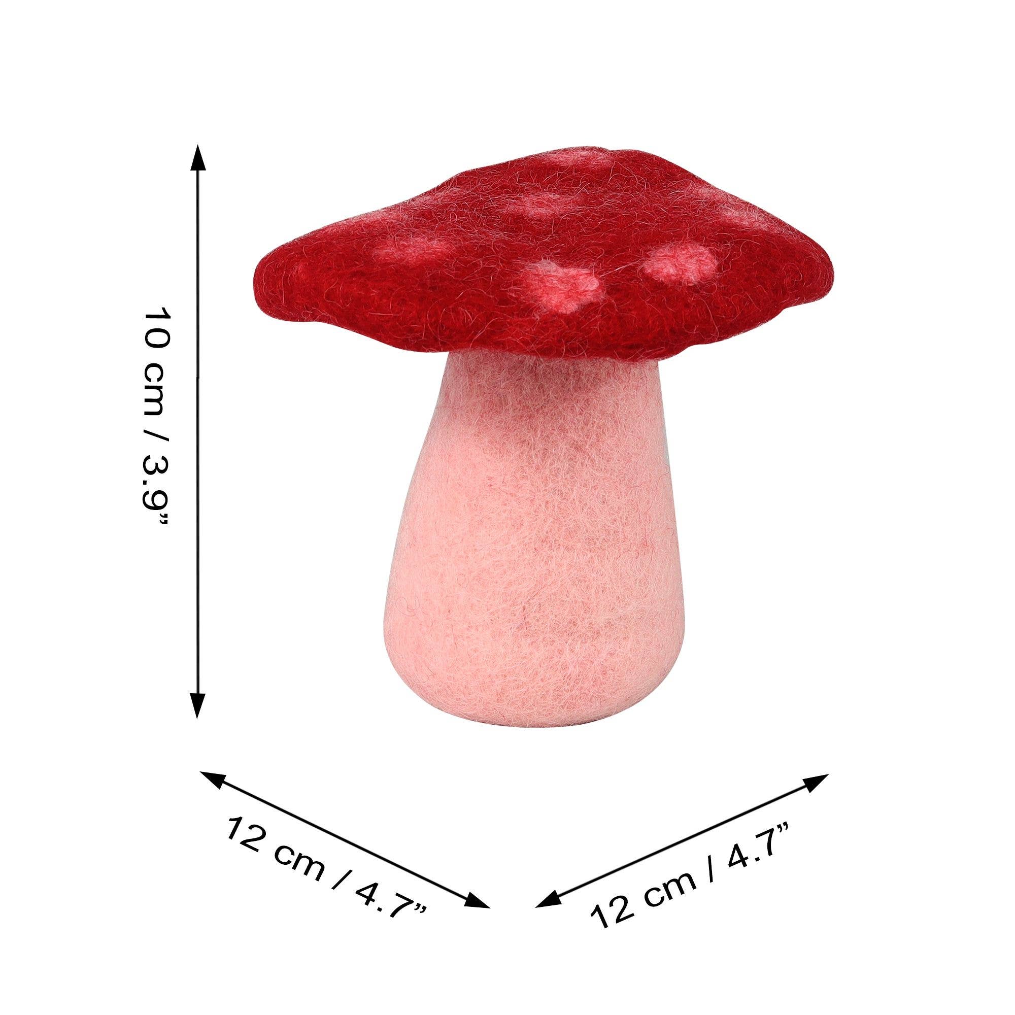 Tribal Trade GmbH - Vendita all'ingrosso Statuette decorative - Fungo amanita muscaria in feltro rosso, disponibile in 3 dimensioni4