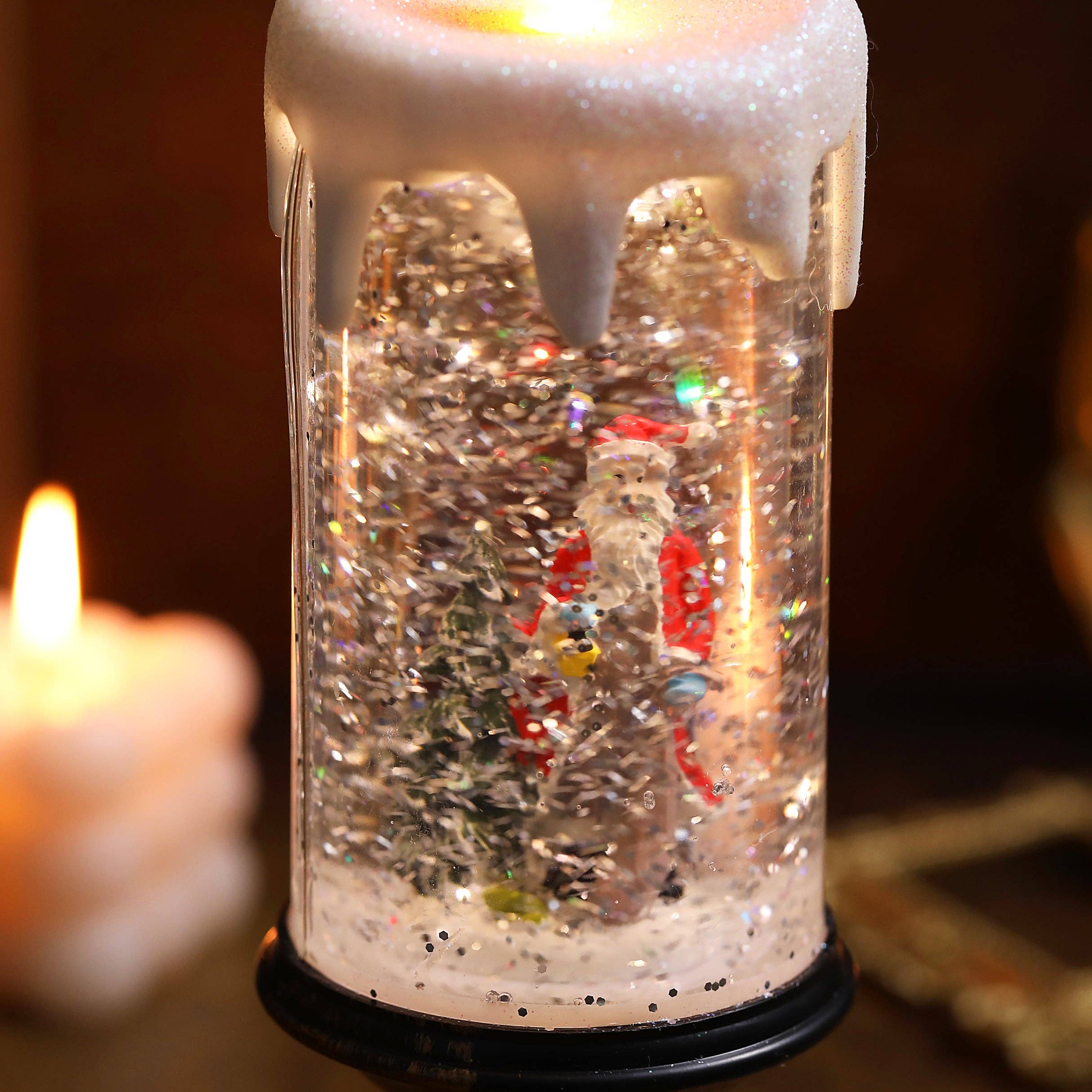 SINT - Wholesale Christmas Decoration - SINT Christmas Musical Snow Globe Candlestick Lantern8