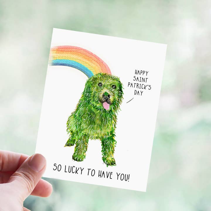 Liyana Studio - Wholesale St. Patrick's Day card - Patrick Green Dog - St. Patrick's Day Card5