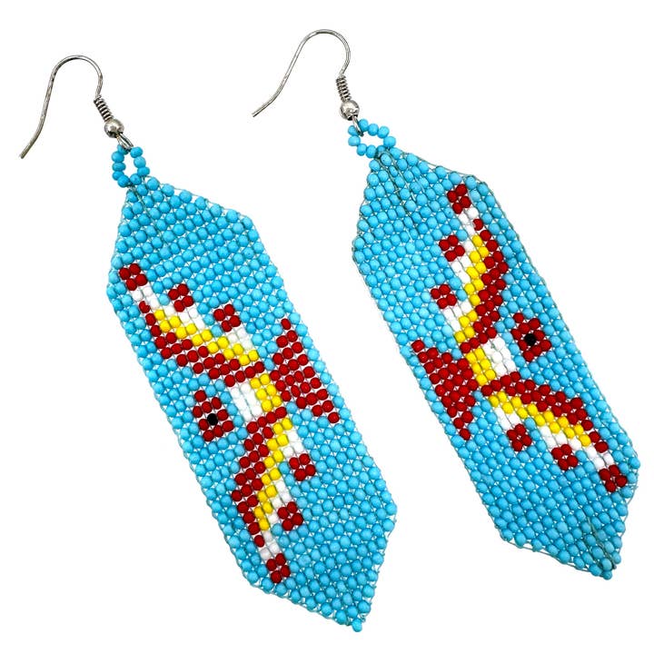 Lunar Deer - Wholesale Dangle Earrings - Native Thunderbird Seed Bead Banner Earrings1