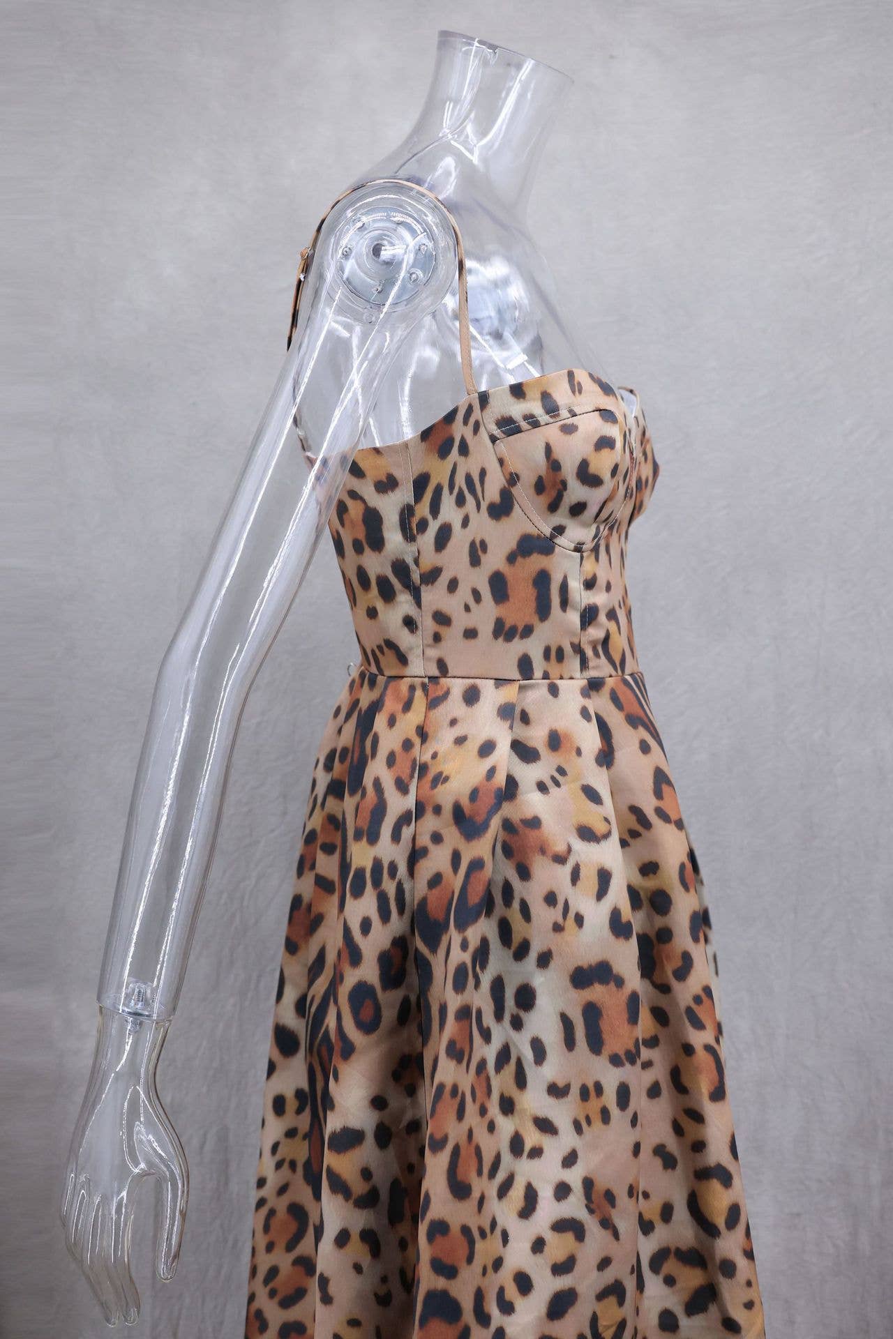 Leo Leopard Corset Cocktail Midi Dress for wholesale on Faire5