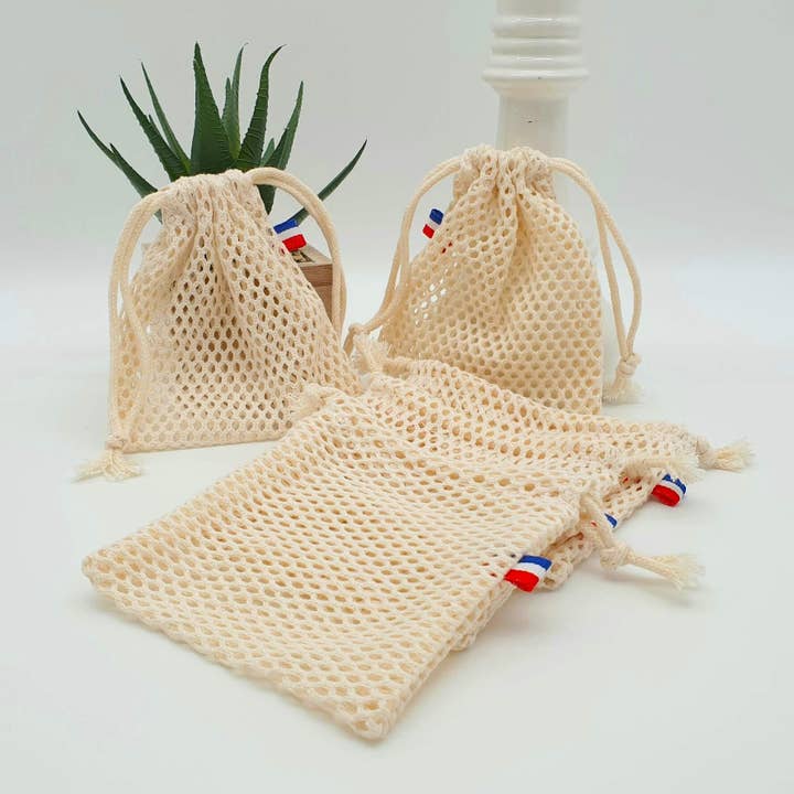 "Anti-waste" soap saver net - ORGANIC cotton for wholesale by Les Ateliers d’Éliléa