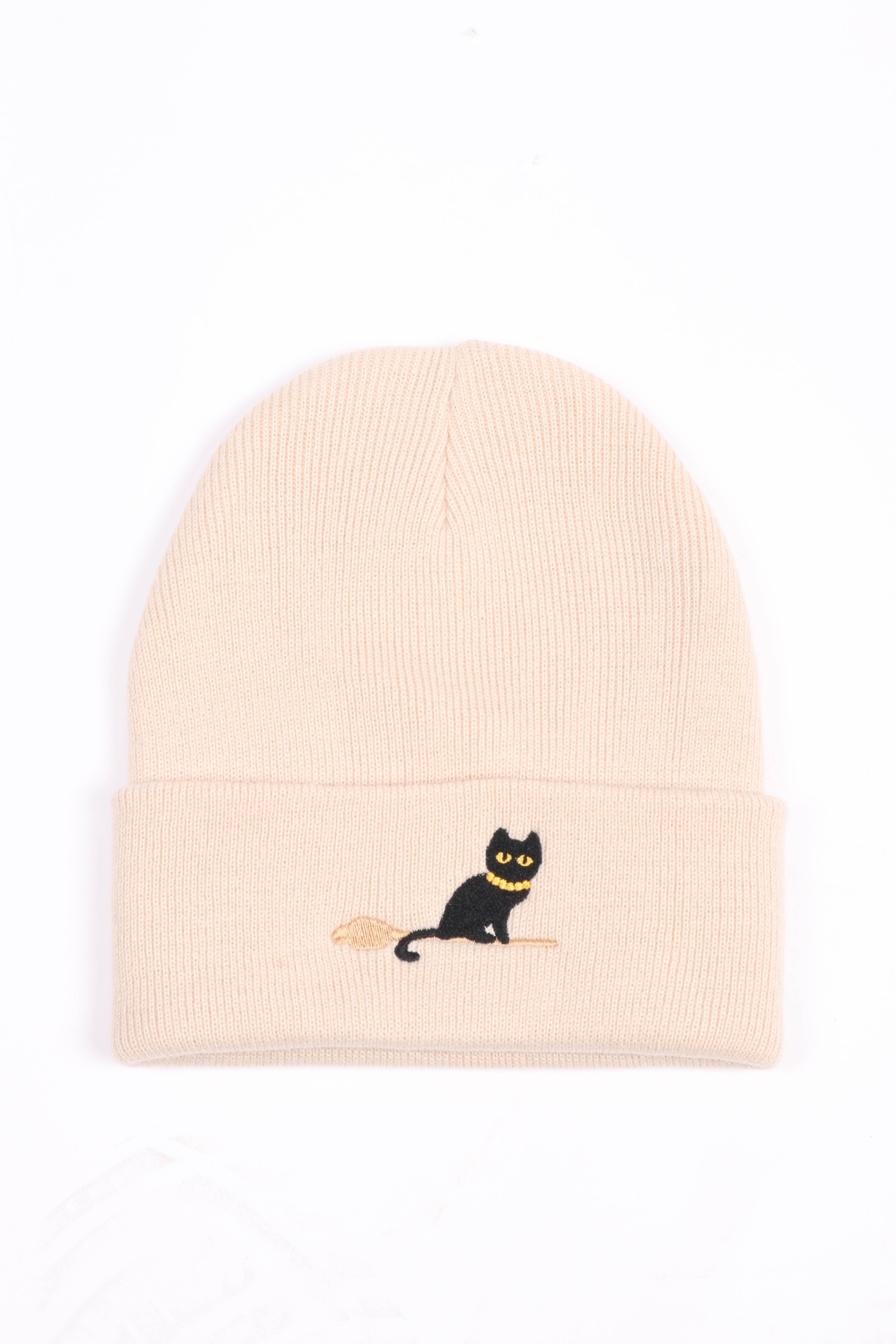 David And Young - Wholesale Beanie - Women's - Halloween Black Cat Embroidery Beanie0