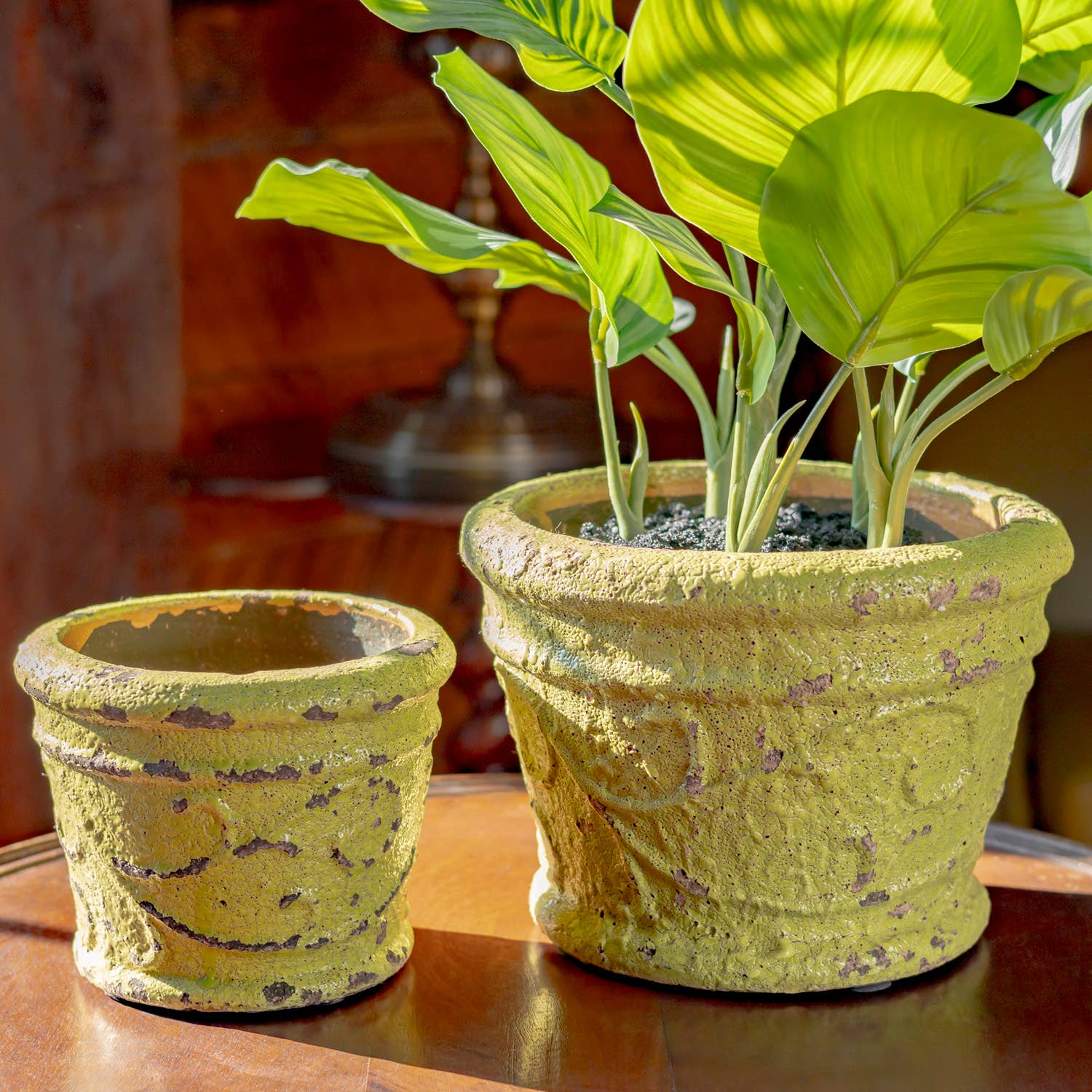 Zaer Ltd. International - Wholesale Plant Pot - 2 Assorted Tuscan Style Round Ceramic Flower Pots2