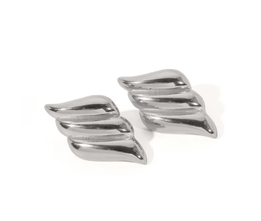 HoopLa - Wholesale Stud/Post Earrings - Frigg- Sky Wing Stud Earring- Stainless Steel Waterproof5