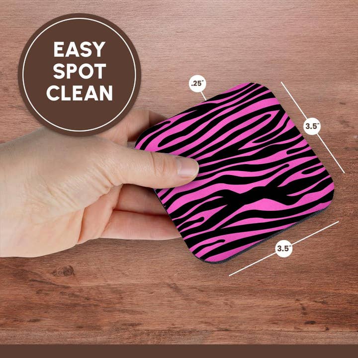 3dRose - Wholesale Coasters - 3dRose, Hot Pink and Black Zebra Stripe print pattern - Animal print collection for Girly fashionistas, Coaster13