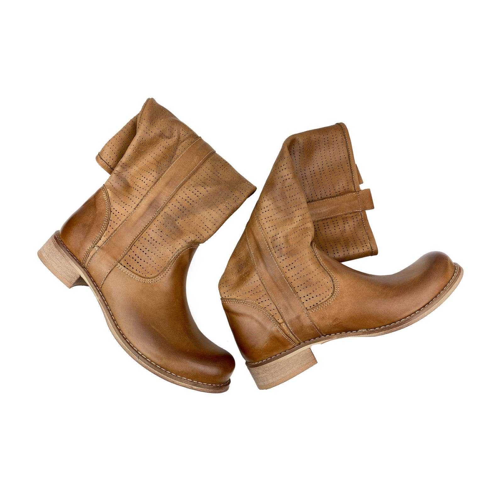 Eccellenza Donna – Großhandel Stiefel – Damen – MOSCA Stiefel aus Nubukleder in Hellbraun1