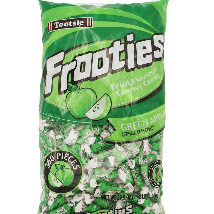 Tootsie Frooties Green Apple, 360ct Bag for wholesale by Grandpa Joe's Candy Shop