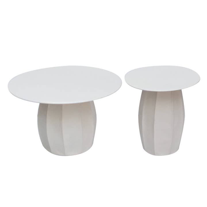 Set of 2 beige Piero coffee tables for wholesale by Opjet Paris
