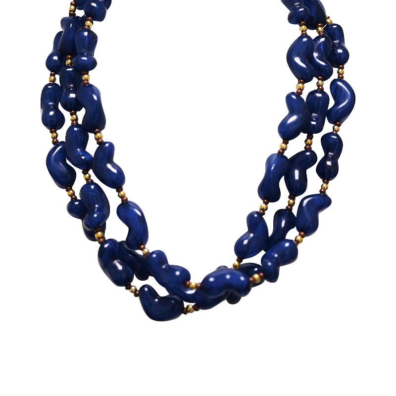 AMORINO SRL - Wholesale Beaded/Pearl Necklace - THREE-STRAND PLASTIC BEAD NECKLACE - YNK241504B7270