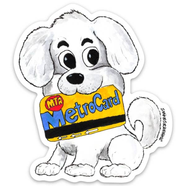 Metro Pup-Die-Cut Vinyl Sticker-Hand Illustrated for wholesale by Johnnerdraws