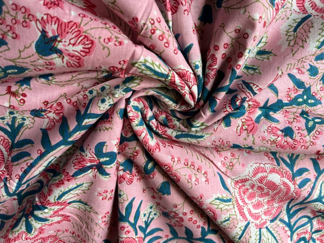 Bhawana Handicrafts - Wholesale Fabric Paint - Natural Floral Printed Dressmaking Fabric Indian Cotton Boho3