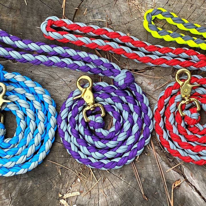 REMOVED BRAND – trela - Cão por atacado – 4 'Paracord Leash - azul/cinza8