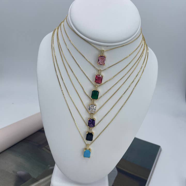 Baguette Color Halskette für den Großhandel von E ACCESORIES JEWERLY