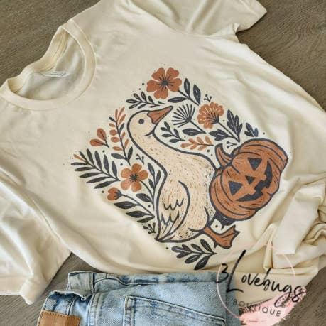 Goose floral boho/Goose/Fall/Trendy shirt for wholesale by 3lovebugsboutique