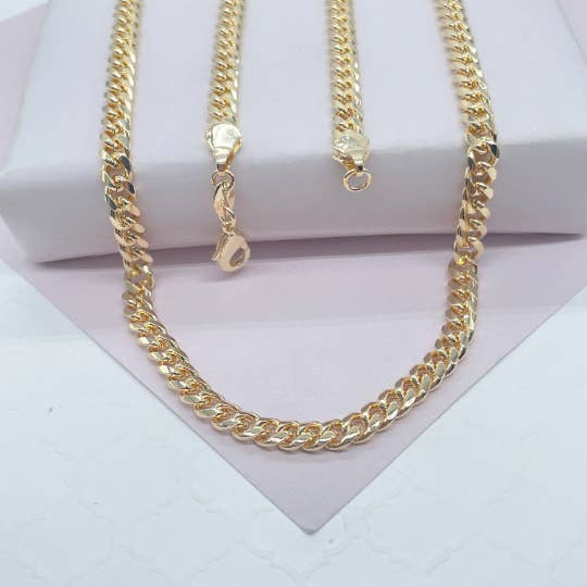18k Gold Filled 5mm Cuban Link Chain, Wholesale Jewelry Maki for wholesale by Milie