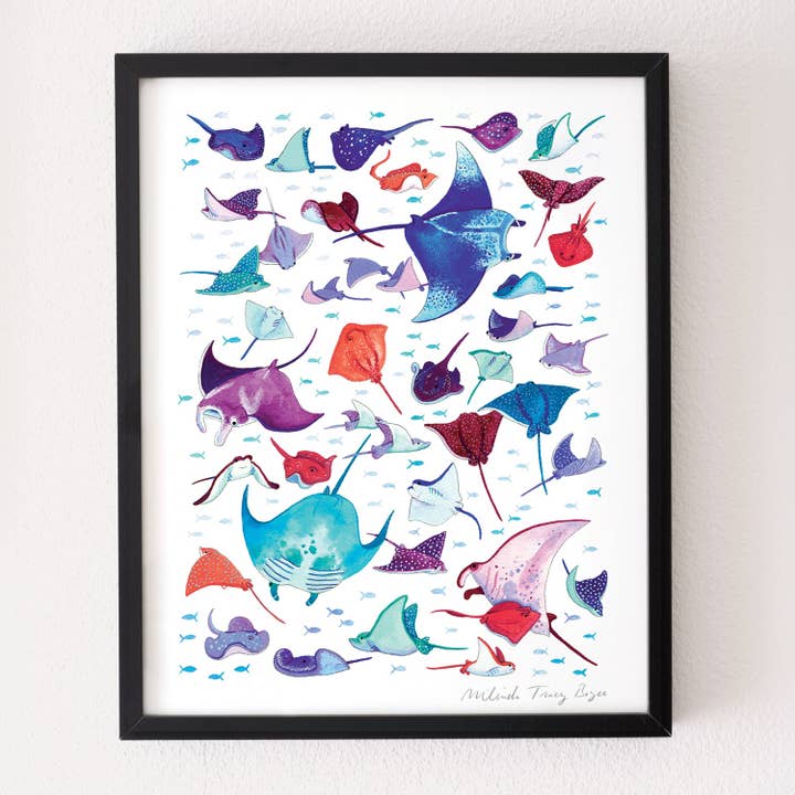 Sting Ray Fever Print for wholesale by Party Mouse Studio