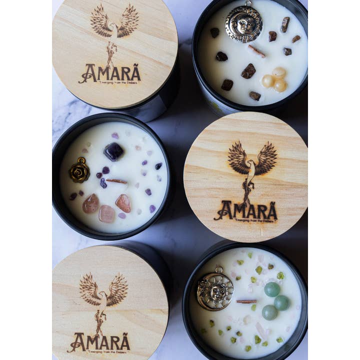 Amara Candles - Wholesale Jar/Filled Candle - 7 Chakra Crystal Healing Woodwick Soy Candles16