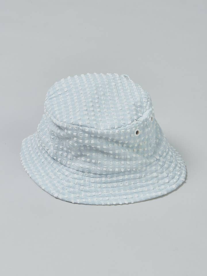 Chapéu Balde Infantil em Aquamarine Gingham por atacado de Fiola Rose Swim