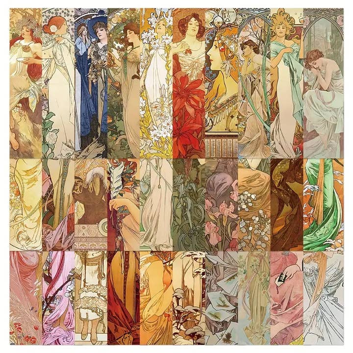 Magnifique Hearts - Wholesale Bookmark - Vintage Nouveau Style Paper Bookmarks - Alphonse Mucha3