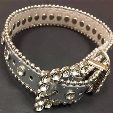 Canine Brands - Wholesale Pet Collar - Dog - Jeweled Collar Silver Metallic