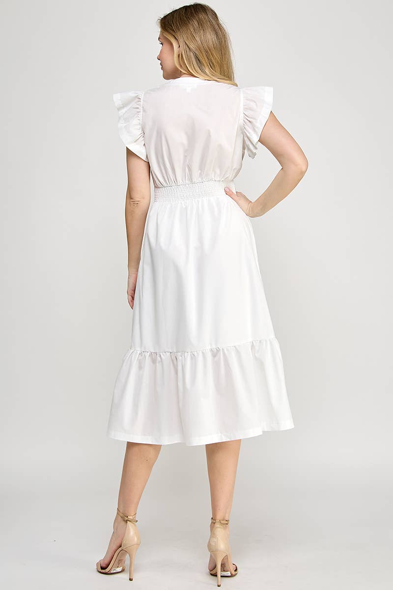 RUBIENN - Wholesale Dress - Women's - Plain Sleeveless Tied Belted Dress2