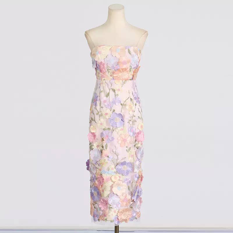 Productseeker - Venta al por mayor Vestido - Mujer - Vestido tubo ajustado con bordado floral15