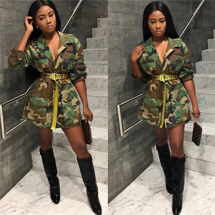 SAME AS THE PICTURE Camouflage Single Breasted Long Sleeve Jacket for wholesale on Faire8