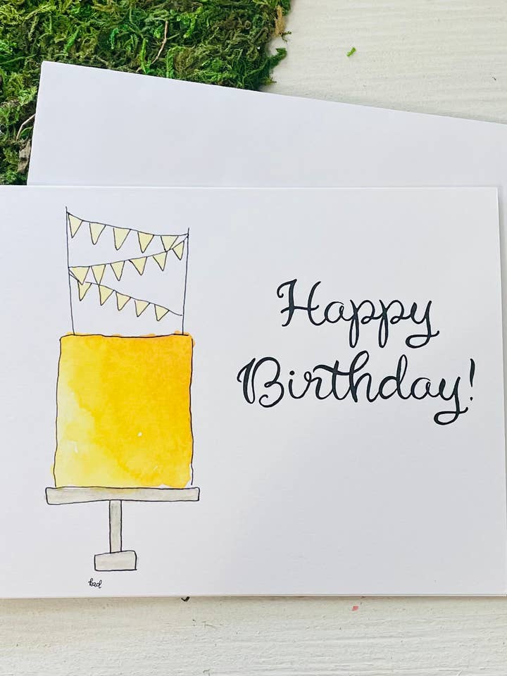 Golden Cake verjaardagskaart voor wholesale door Krafty Inc