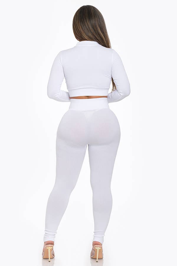 Lime All the Time – Großhandel Set aus Oberteil und Hose (NICHT Loungewear) – Damen – 2-teiliges Set aus Crop-Top und Leggings mit langem Reißverschluss, ohne Nähte16