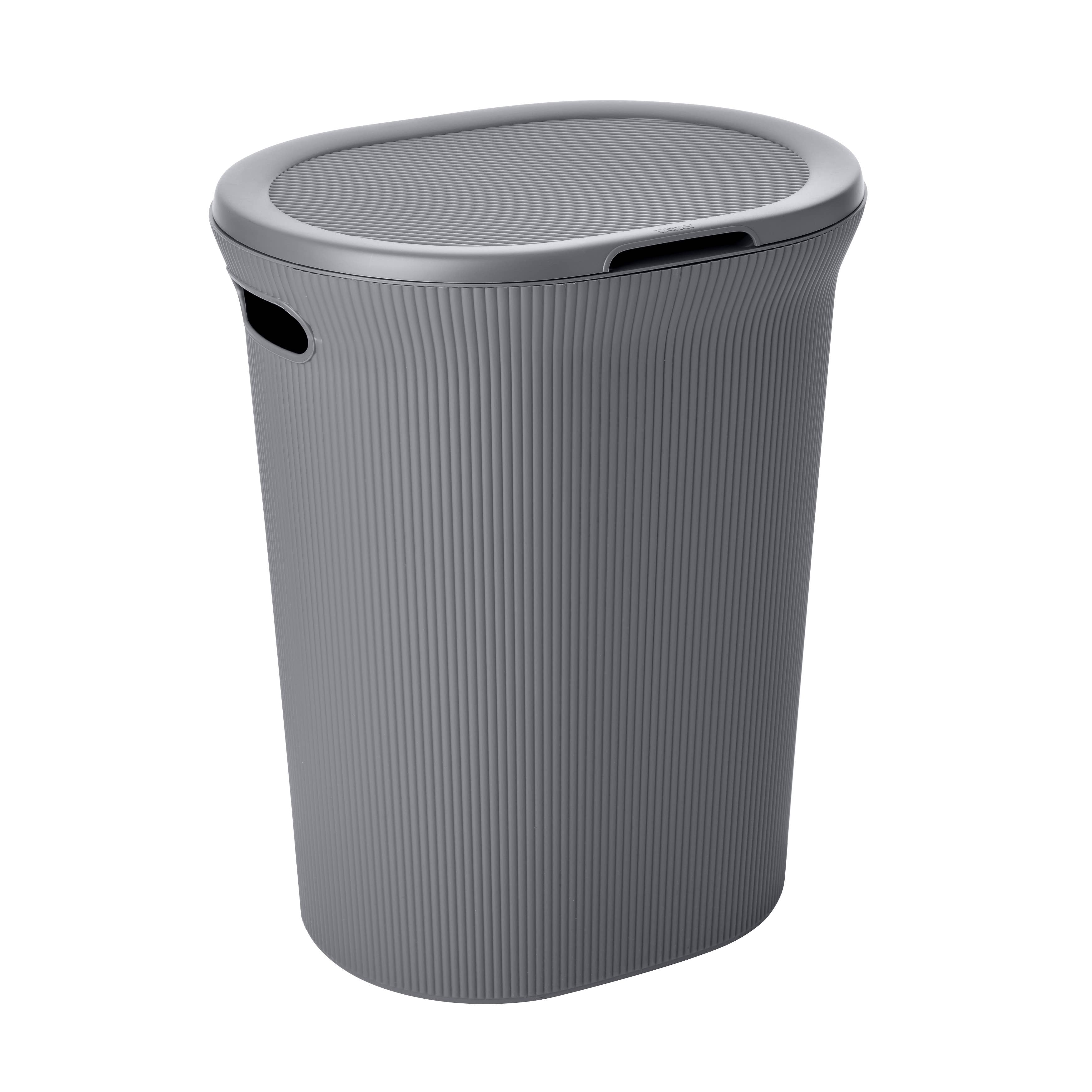 Superio Brand - Wholesale Laundry Hamper - Ribbed Collection Laundry Hamper 40 Liter with Lid & Handles1