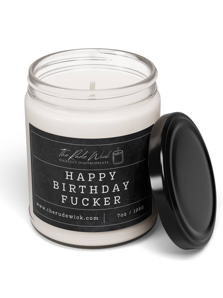 Feliz Aniversário Cabrão - Vela de Mistura de Soja Engraçada e Rude 200g por atacado de Old Barn Candles