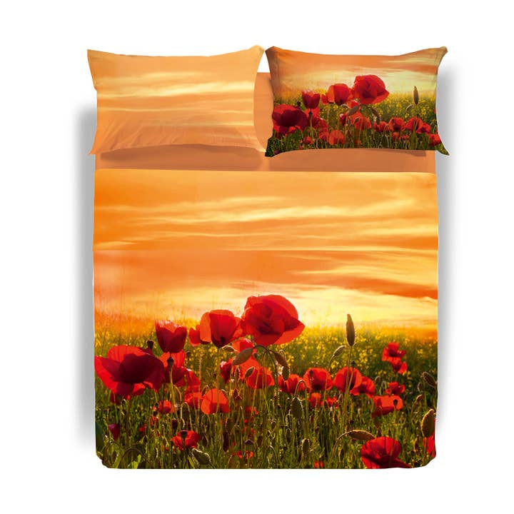 Poppy bomuldssengetæppe sæt for engroshandel hos caleffi spa